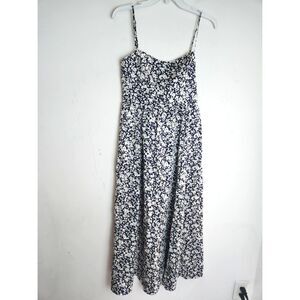 & Other Stories Black and White Floral Midi Dress